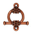 Antiqued Copper Leaf Bar & Ring Toggle Clasp Set (16mm) - The Bead Chest