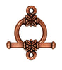 Antiqued Copper Leaf Bar & Ring Toggle Clasp Set (16mm)