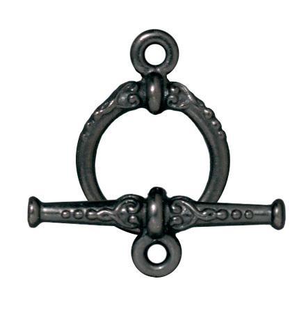 Midnight Black Heirloom Toggle Clasp Set (15mm) - The Bead Chest