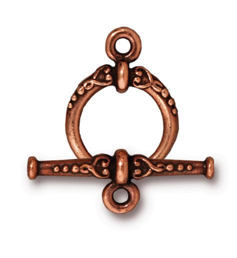 Antqiued Copper Heirloom Toggle Clasp Set (15mm) - The Bead Chest