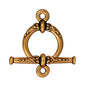 Antiqued Gold Heirloom Toggle Clasp Set (15mm)