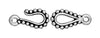 Antiqued Silver Beaded Hook & Eye Clasp Set (14x7mm)