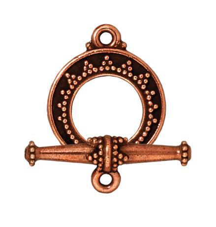 Antiqued Copper Tapered Bali Toggle Clasp Set (16mm) - The Bead Chest
