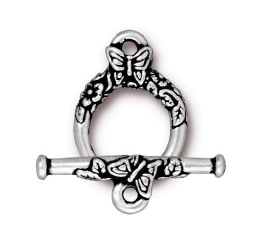 Antiqued Silver Butterfly Toggle Clasp Set (15mm) - The Bead Chest