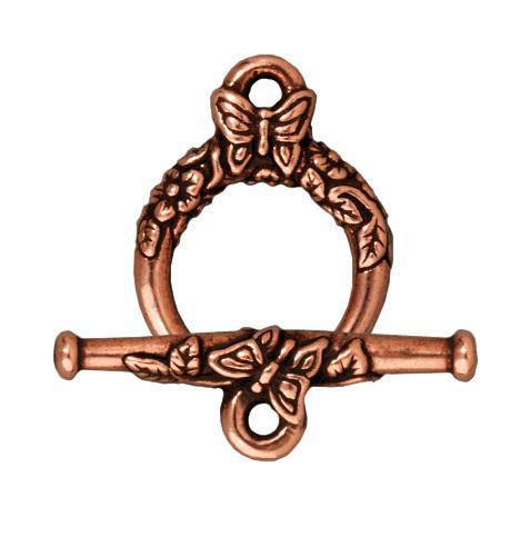 Antiqued Copper Butterfly Toggle Clasp Set (15mm) - The Bead Chest