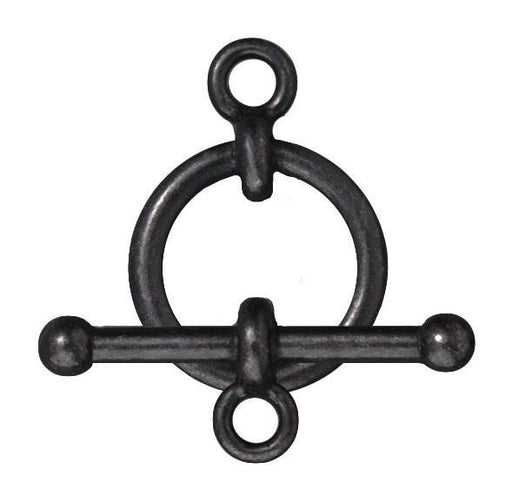 Midnight Black Bar & Ring Toggle Clasp Set (18mm) - The Bead Chest
