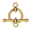 Antiqued Gold Bar & Ring Toggle Clasp Set (18mm)