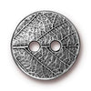 Pewter Round Leaf Button (17mm)
