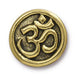 Antiqued Gold Om Button (17mm) - The Bead Chest