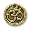 Antiqued Gold Om Button (17mm)