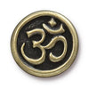 Antiqued Brass Om Button (17mm)