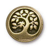 Antiqued Brass Bird in a Tree Button (17mm)