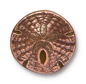 Antiqued Copper Sand Dollar Button (17mm) - The Bead Chest