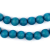 Aqua Blue Round Natural Wood Beads (10mm)