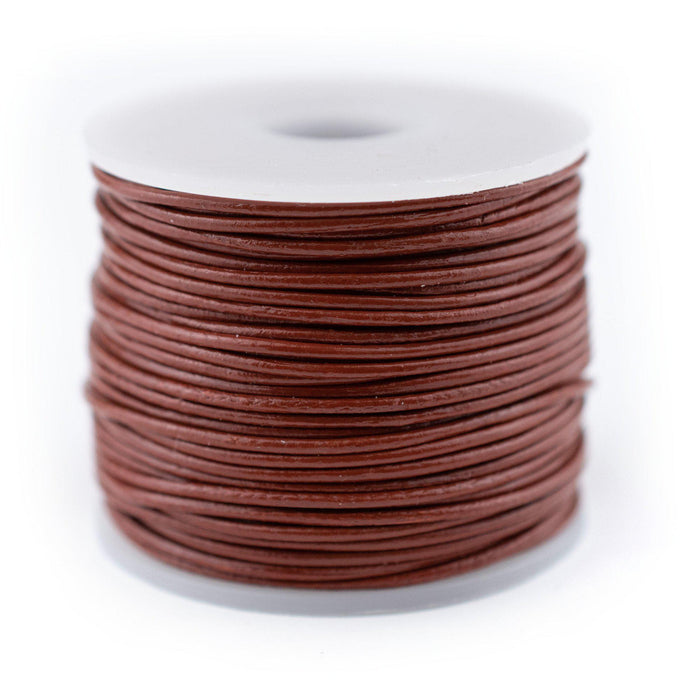0.8mm Brown Round Leather Cord (75ft) - The Bead Chest