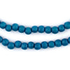 Aqua Blue Round Natural Wood Beads (6mm)