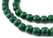 Green Round Natural Wood Beads (10mm) - The Bead Chest