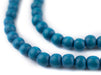 Aqua Blue Round Natural Wood Beads (6mm) - The Bead Chest