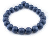 Cobalt Blue Round Natural Wood Beads (20mm) - The Bead Chest