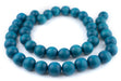 Aqua Blue Round Natural Wood Beads (20mm) - The Bead Chest