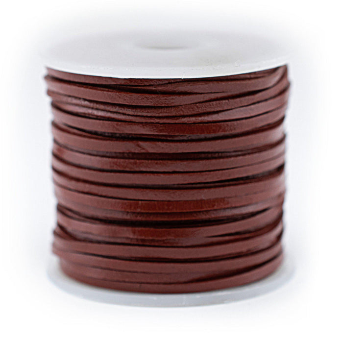 1.5mm Brown Flat Leather Cord (75ft) - The Bead Chest