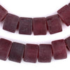 Deep Red Recycled Glass Beads (Tabular)