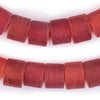 Red Recycled Glass Beads (Tabular)