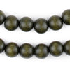 Olive Green Round Natural Wood Beads (12mm)