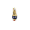 Lapis Brass Capped Locket Pendant with Red (28x10mm)