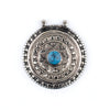 Turquoise-Inlaid Afghan Tribal Pendant (42x46mm)