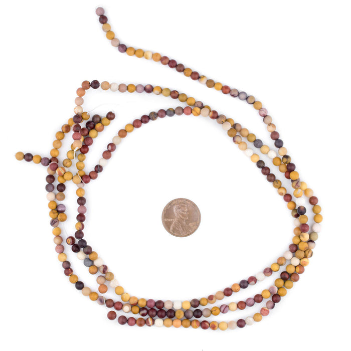 Matte Round Mookaite Beads (4mm) - The Bead Chest