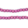 Magenta Round Natural Wood Beads (6mm)