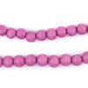 Magenta Round Natural Wood Beads (8mm)
