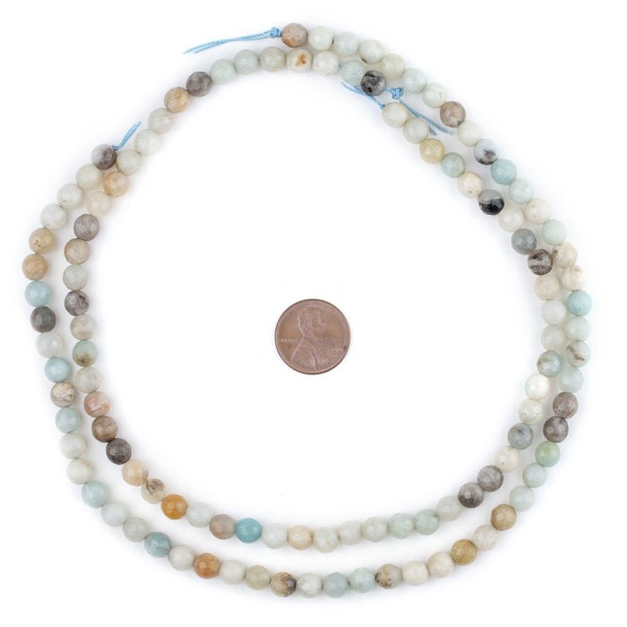 Faceted Round Amazonite Beads (6mm) - The Bead Chest