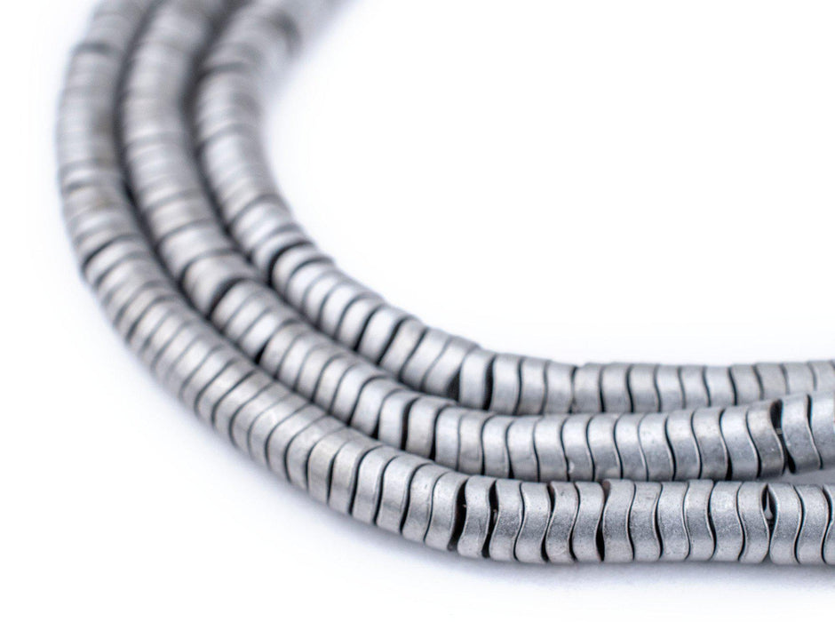 Silver Hematite Interlocking Snake Beads (4mm) - The Bead Chest