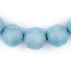 Light Blue Round Natural Wood Beads (20mm)