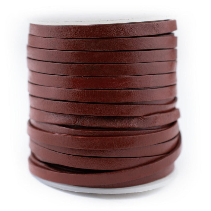 4.0mm Brown Flat Leather Cord (75ft) - The Bead Chest