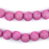 Magenta Round Natural Wood Beads (12mm)