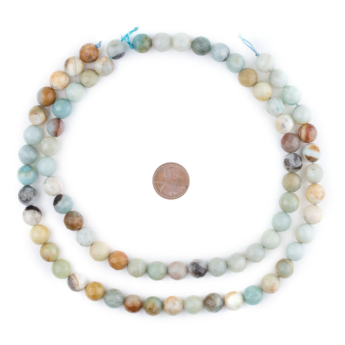 Faceted Round Amazonite Beads (10mm) - The Bead Chest