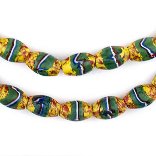 Antique Venetian Green Stripe Trade Beads - The Bead Chest