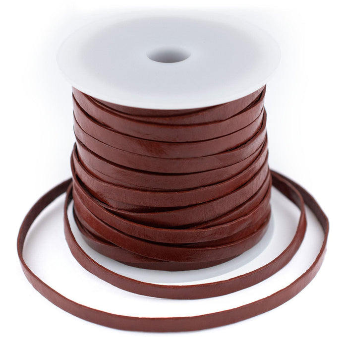 5.0mm Brown Flat Leather Cord (75ft) - The Bead Chest
