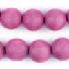 Magenta Round Natural Wood Beads (20mm)