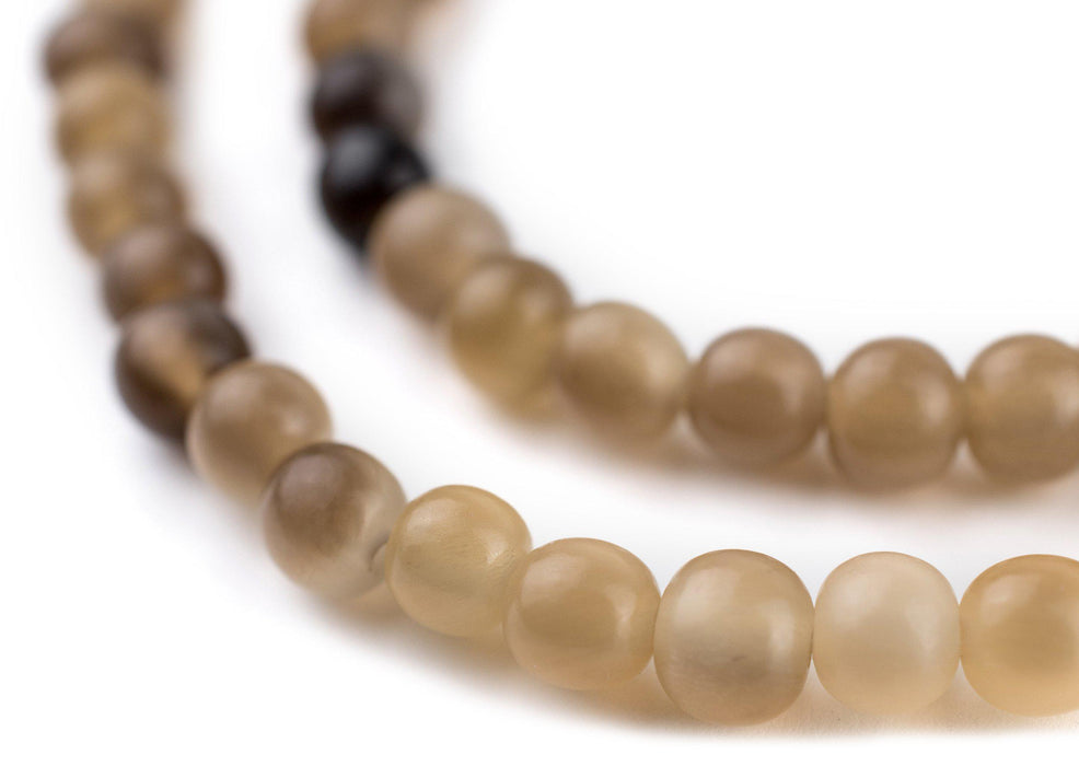 Natural Round Horn Beads (6mm) - The Bead Chest