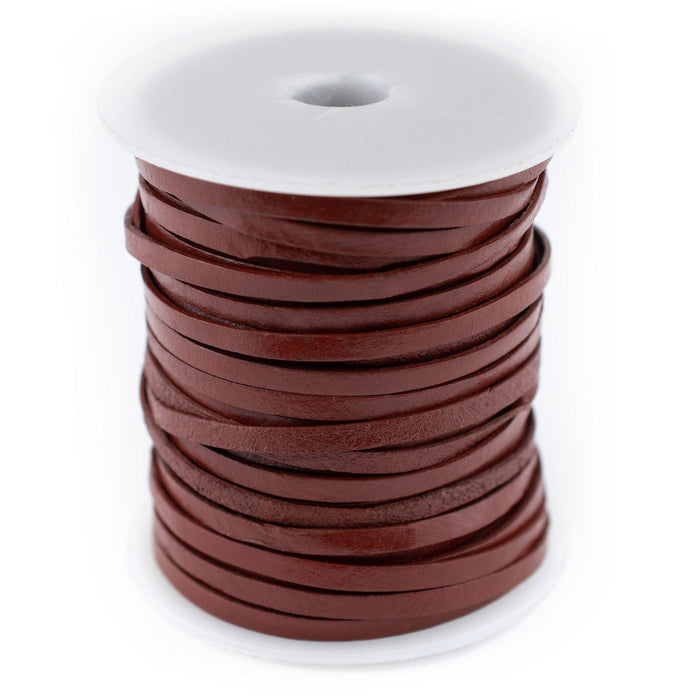 3.0mm Brown Flat Leather Cord (75ft) - The Bead Chest