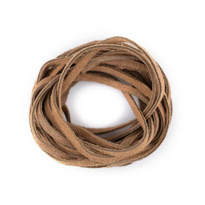 3.0mm Tan Flat Suede Leather Cord (15ft) - The Bead Chest