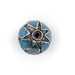 Turquoise-Inlaid Afghani Tribal Silver Bead (20mm) - The Bead Chest