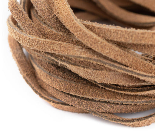 3.0mm Tan Flat Suede Leather Cord (15ft) - The Bead Chest