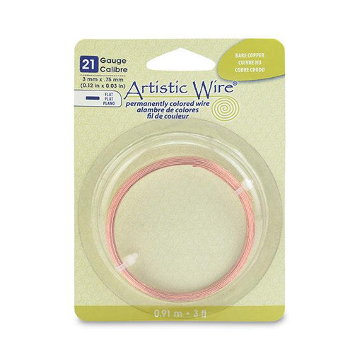 21 Gauge Copper Flat Artistic Wire 3mm (3ft)