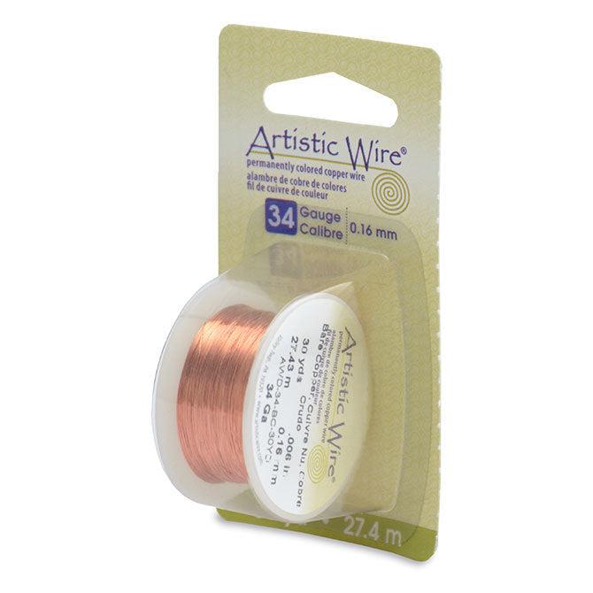 34 Gauge Bare Copper Artistic Wire (90ft) - The Bead Chest