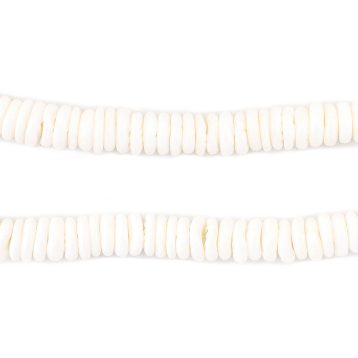 White Sea Shell Heishi Disk Beads (7mm) - The Bead Chest